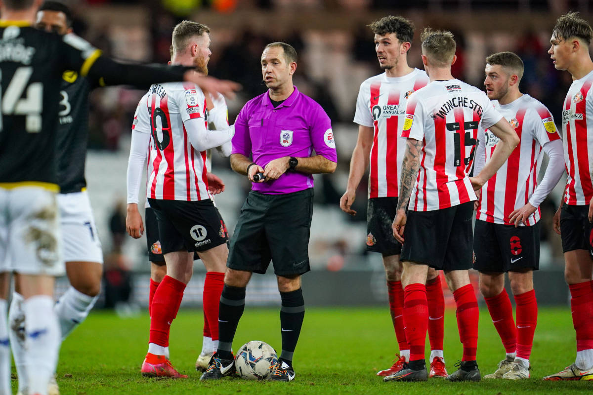 Simpson during Sunderland's match against Oxford United last season.